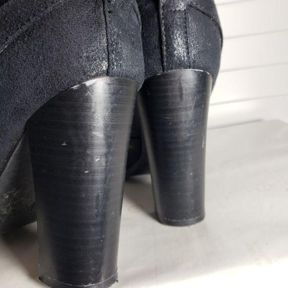 Qupid Black Round Closed Toe Studded Booties - Picture 11 of 11